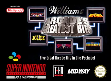 Williams Arcade's Greatest Hits (Europe) box cover front